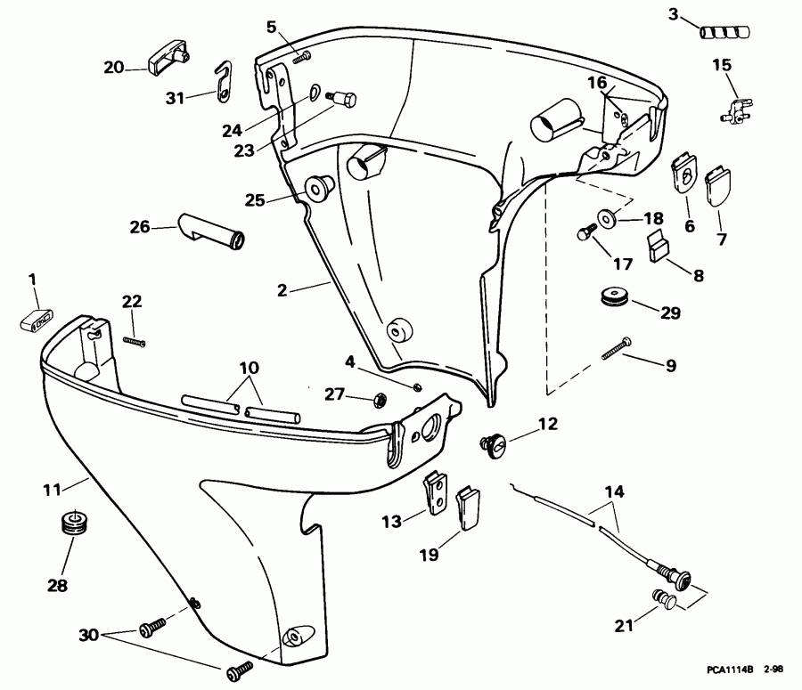 ��������� Evinrude BE10FDLECM 1998  - wer Engine Cover - wer ������ ��������� (�����)