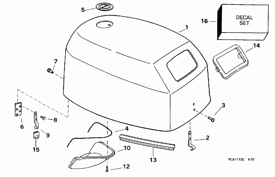 �������� ��������� ����� EVINRUDE BE15FWLECA 1998  -  Evinrude