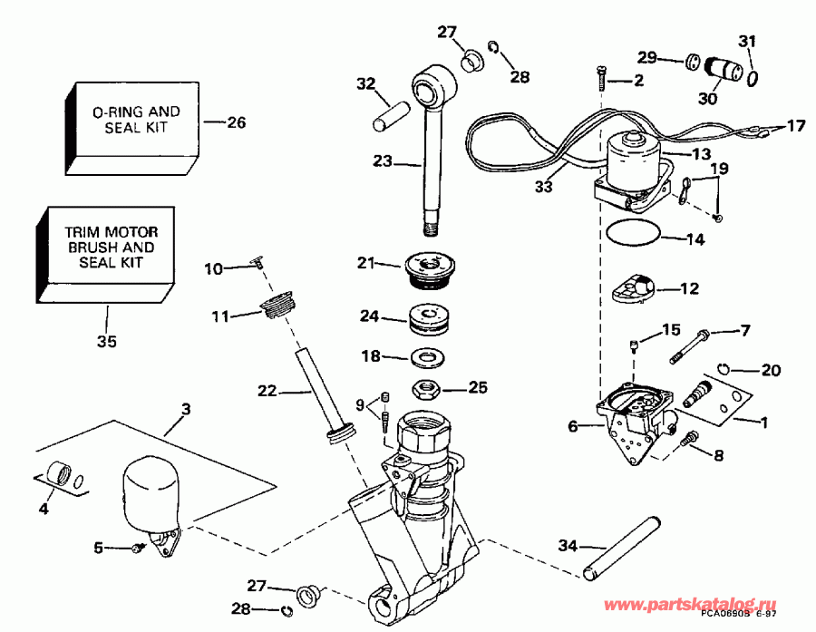   Evinrude BE175NXECD 1998  - wer Trim / tilt Hydraulic Assembly / wer Trim/tilt Hydraulic Assembly