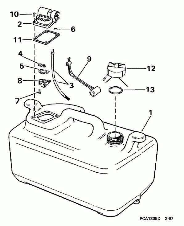 ����� EVINRUDE BE20SRECB 1998  -  6 Gallon - 6 ������