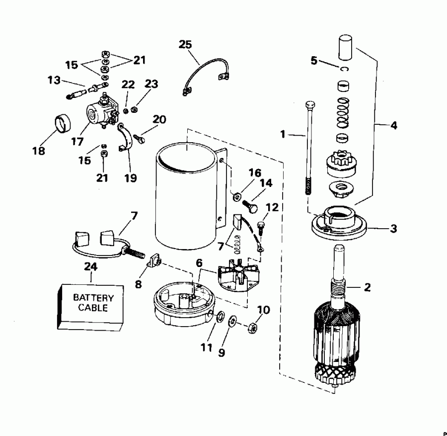 ����� Evinrude BE250TXECB 1998  - dsection - dsection