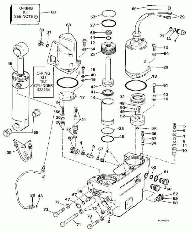     BE250TXECB 1998  - wer Trim / tilt Hydraulic  . - wer Trim/tilt Hydraulic Assy.