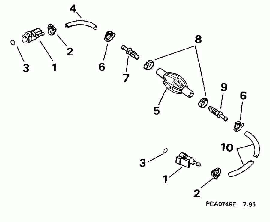 ��������� ����� Evinrude BE50ESECC 1998  -  5/16 In. I.d. / 5 / 16 ���� I.d.