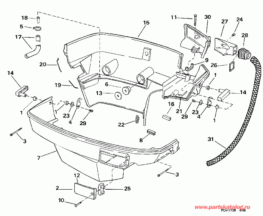 �������� ����� Evinrude E115SXECM 1998  - wer ������ ��������� (�����) / wer Engine Cover