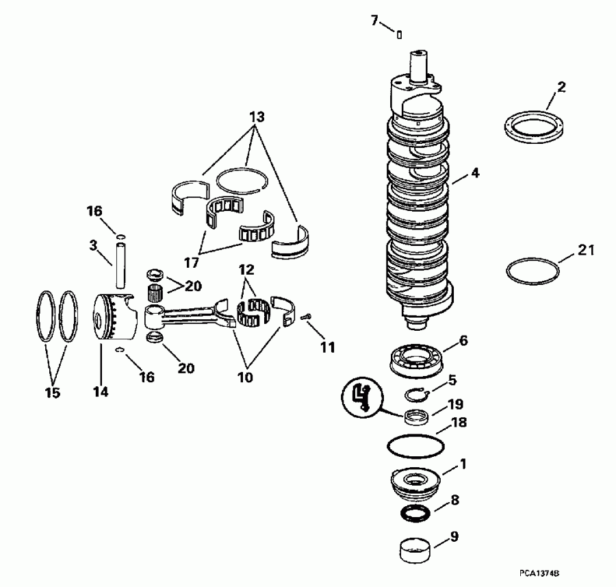 ��������� ������� E150FCXECR 1998  - ankshaft & Pistons / ank��� & ������