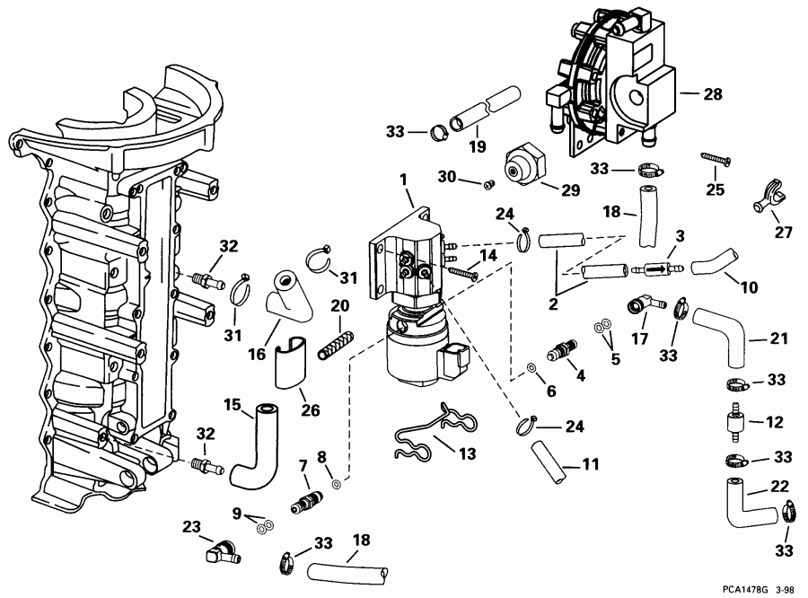 ��������� EVINRUDE E150FCXECR 1998  - l Components