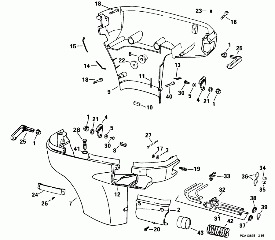    EVINRUDE E150FSXECR 1998  - wer Engine Cover / wer   ()
