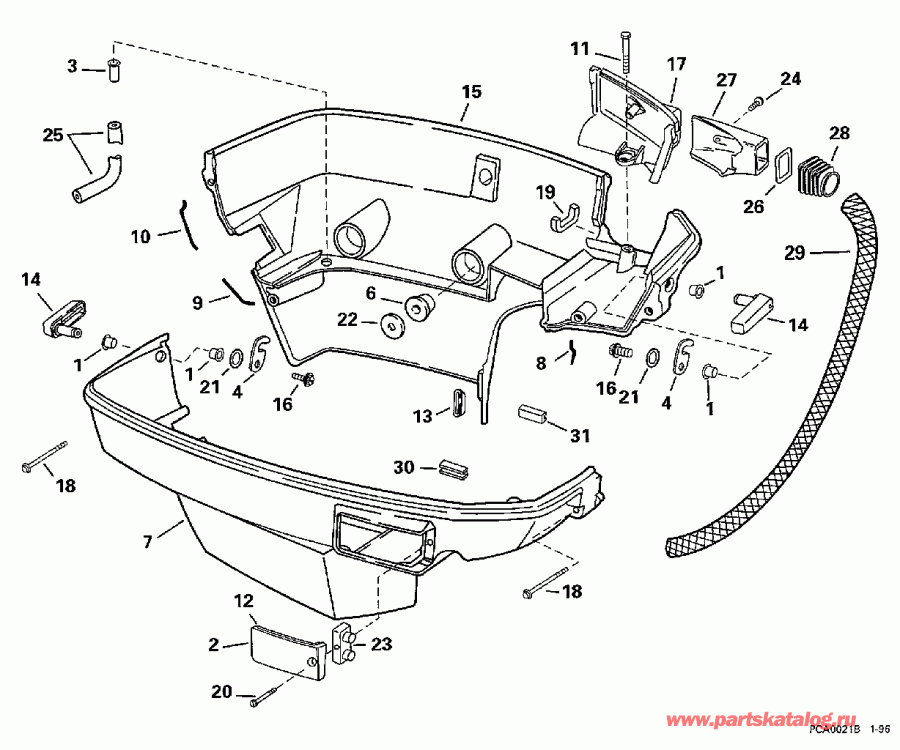 ��������� �������� ����� EVINRUDE E150JLECD 1998  - wer Engine Cover - wer ������ ��������� (�����)