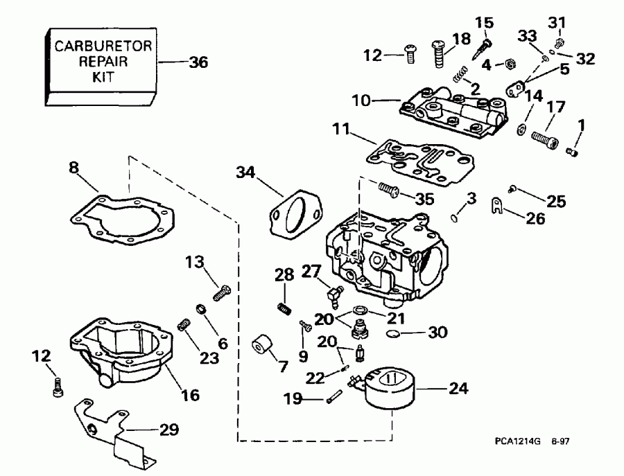  EVINRUDE E175FSXECS 1998  - linder & ������ ��������� - linder & Crankcase