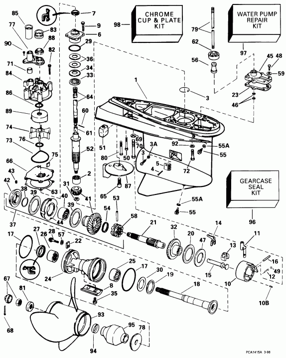   Evinrude E175FTLECS 1998  -  Counter-rotation -- Fcx Models - Counter-rotation -- Fcx Models
