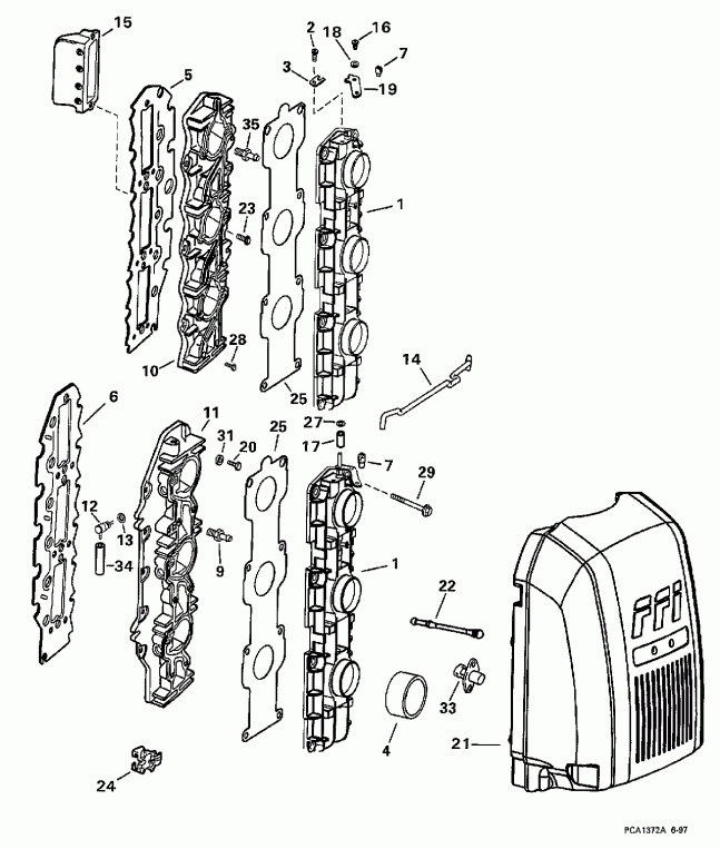��������� �������� ����� EVINRUDE E175FTLECS 1998  - take Manifold