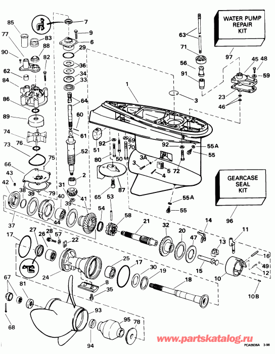 ��������� ��������� Evinrude E225CXECS 1998  - Counter-rotation -- Cx, Cz, Nx Models /  Counter-rotation -- Cx, Cz, Nx Models
