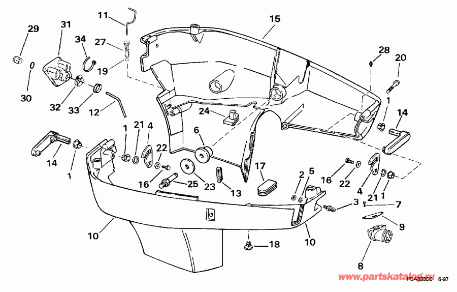 �������� ��������� ����� Evinrude E225STLECS 1998  - wer ������ ��������� (�����) / wer Engine Cover