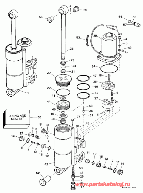 ��������� ����� Evinrude E40TELECR 1998  - wer Trim / tilt / wer Trim/tilt
