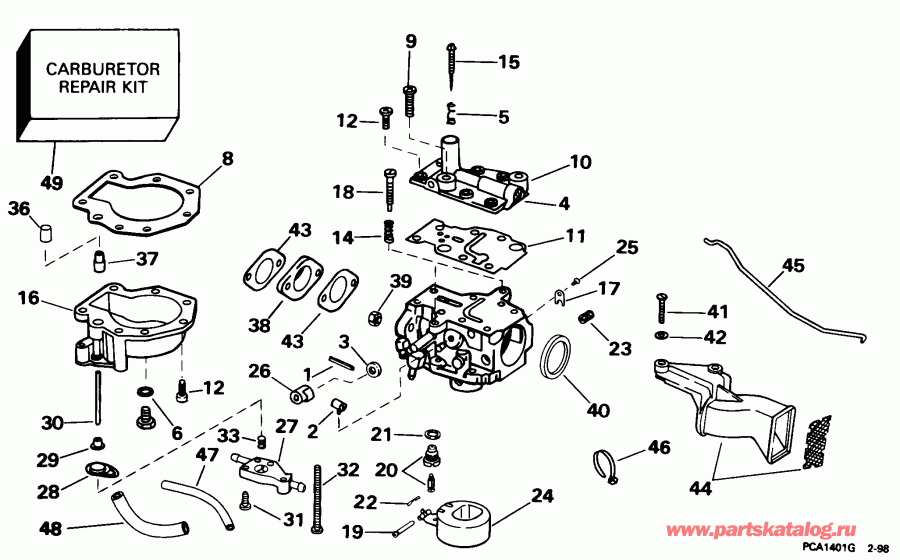    Evinrude HE5FRLECA 1998  - rburetor - rburetor