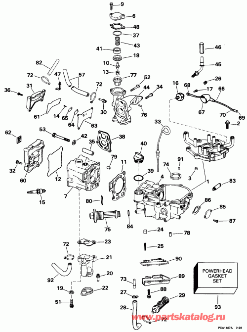 ��������� ��������� EVINRUDE HE6FRLECA 1998  - linder & ������ ��������� - linder & Crankcase