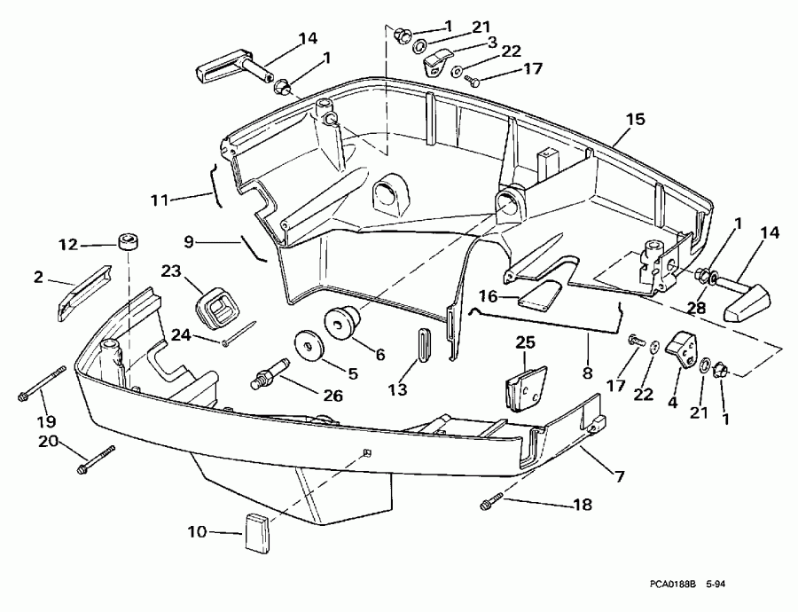 �������� ����� EVINRUDE SE125RWYN 1998  - wer Engine Cover