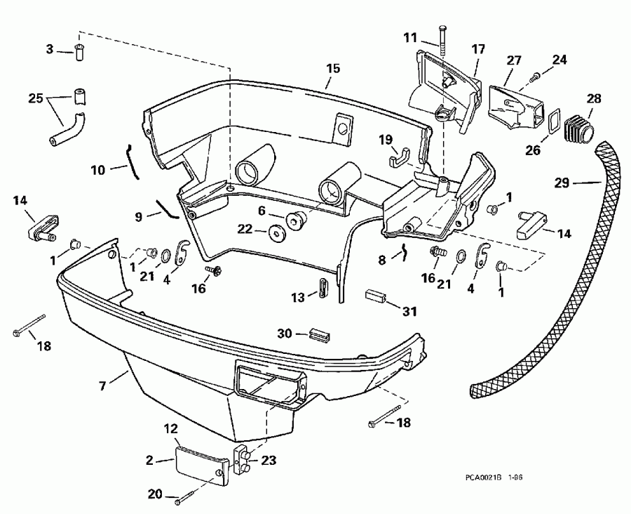 ��������� EVINRUDE SE150WTPXY 1998  - wer ������ ��������� (�����) / wer Engine Cover