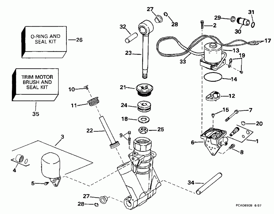 ��������� ������� SE200WTPXG 1998  - wer Trim / tilt Hydraulic Assembly