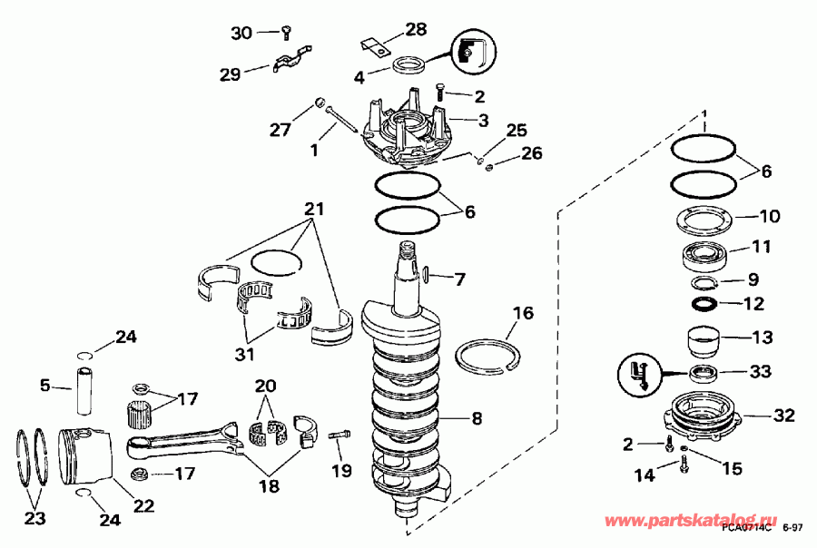 ��������� ������� SE225QZECC 1998  - ank��� & ������� / ankshaft & Piston