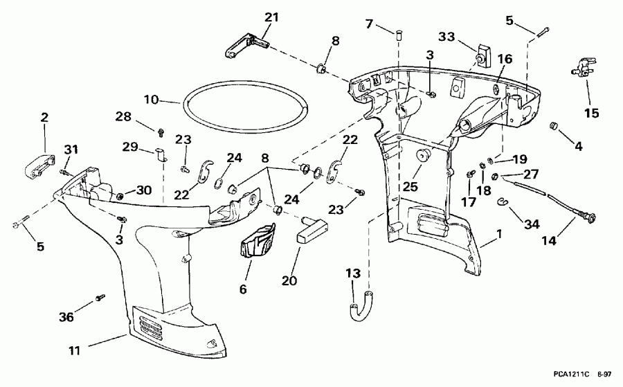 �������� ��������� ����� EVINRUDE SE35RWLECS 1998  - wer Engine Cover / wer ������ ��������� (�����)