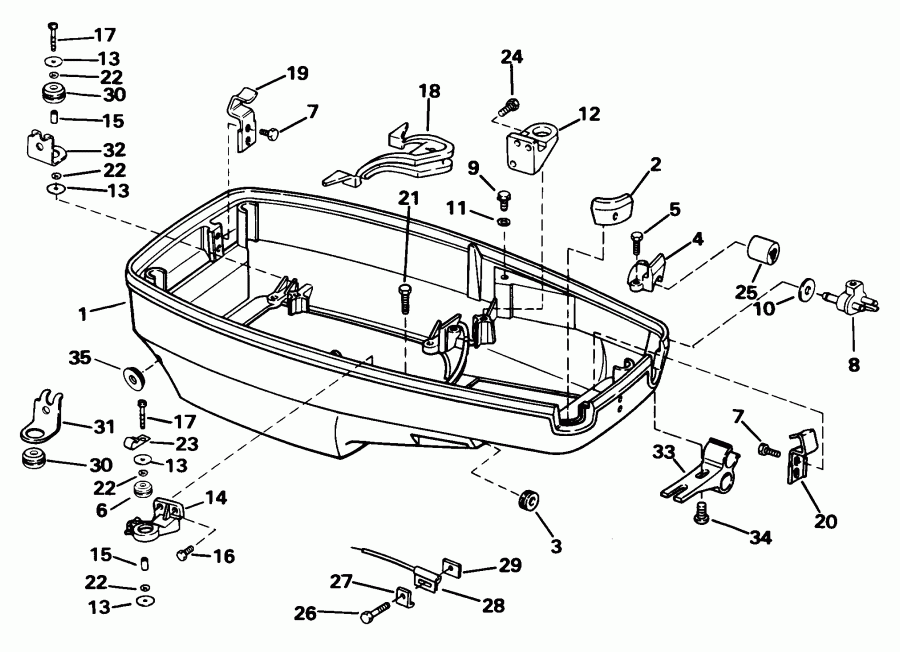 �������� ��������� ����� EVINRUDE SE40RPLT2 1998  - wer Engine Cover