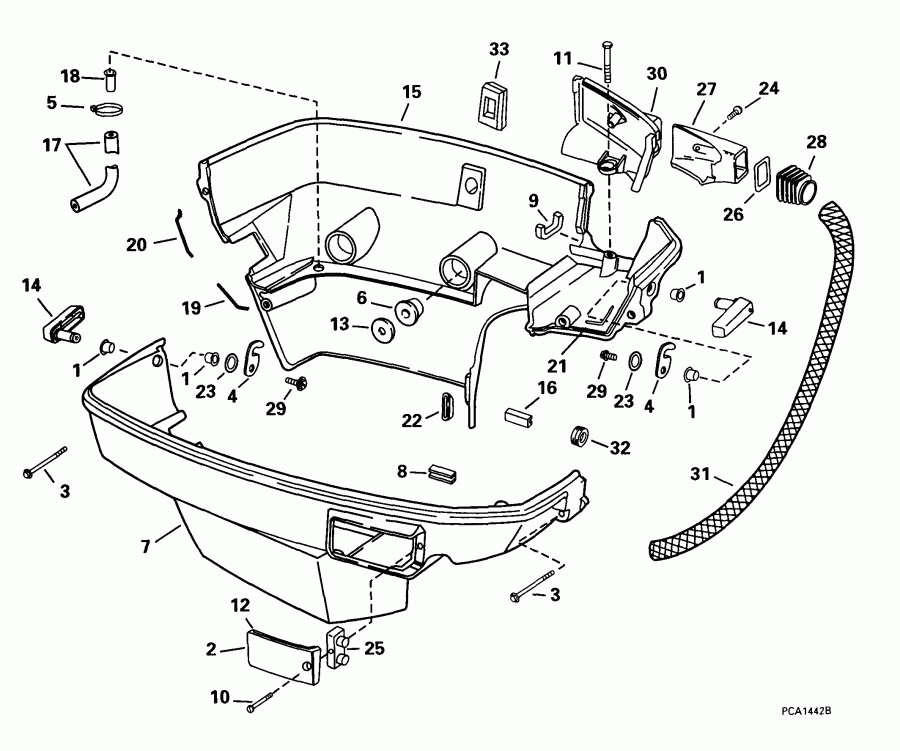 ��������� ����� EVINRUDE E105WPXEES 1999  - wer ������ ��������� (�����) / wer Engine Cover