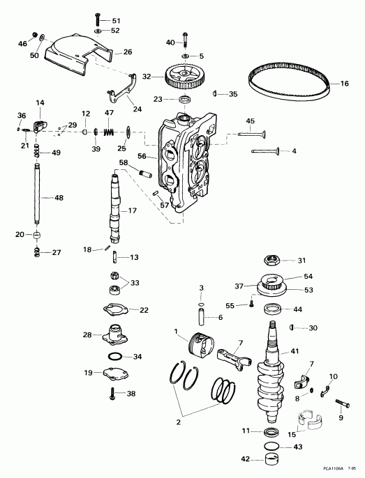 �������� ����� Evinrude E10EL4EEB 1999  - linder Head & ��������