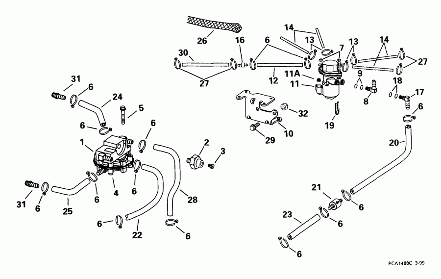 ��������� ����� EVINRUDE E115FSLEEN 1999  - l Components - l Components