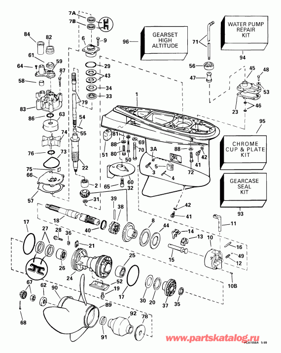 ��������� Evinrude E150FPXEEA 1999  - �������� Rotation -- Fsl, Fpx Models -  Standard Rotation -- Fsl, Fpx Models