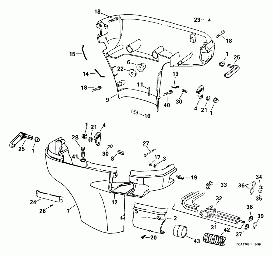 �������� ��������� ����� EVINRUDE E150FPXEEO 1999  - wer Engine Cover - wer ������ ��������� (�����)