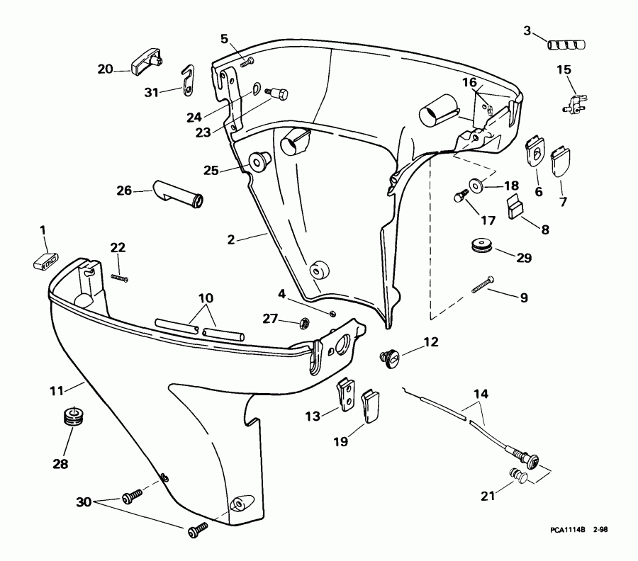 ��������� ��������� Evinrude E15R4EEB 1999  - wer Engine Cover - wer ������ ��������� (�����)