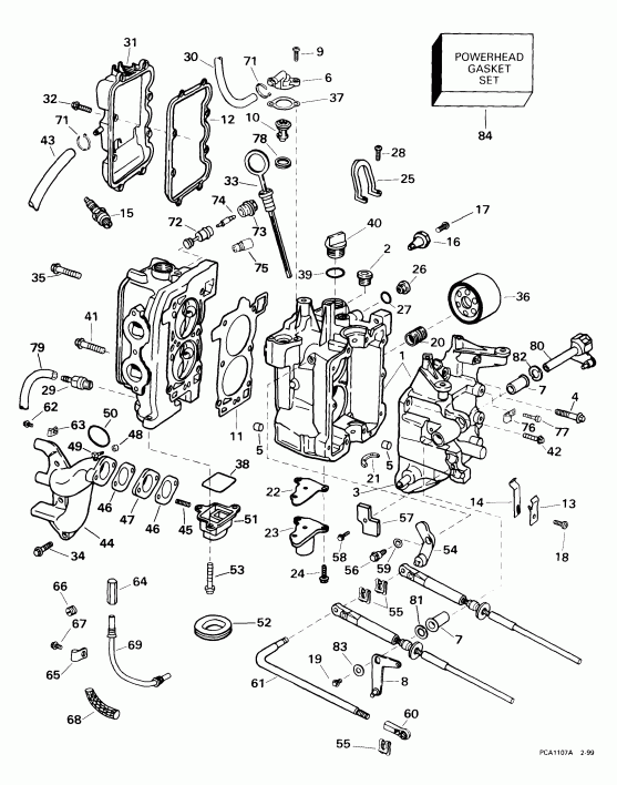  Evinrude E15RBL4EEB 1999  - linder & Crankcase