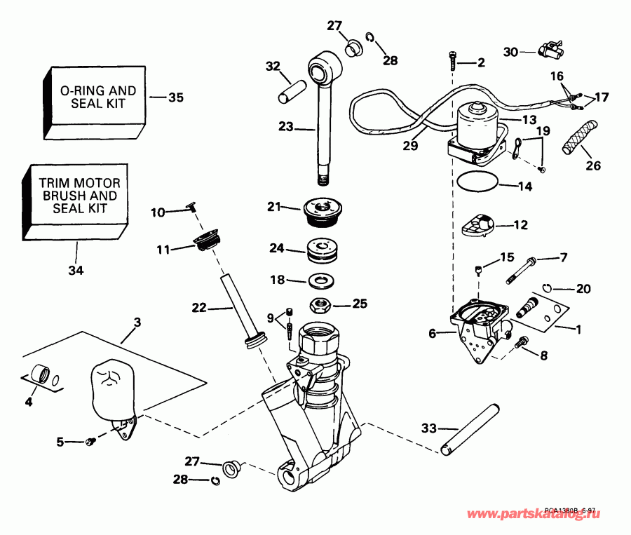  Evinrude E175FCXEEC 1999  - wer Trim/tilt Hydraulic Assembly - wer Trim / tilt Hydraulic Assembly