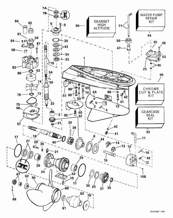 �������� ����� Evinrude E175FSLEES 1999  - �������� Rotation -- Fsl, Fpx Models -  Standard Rotation -- Fsl, Fpx Models