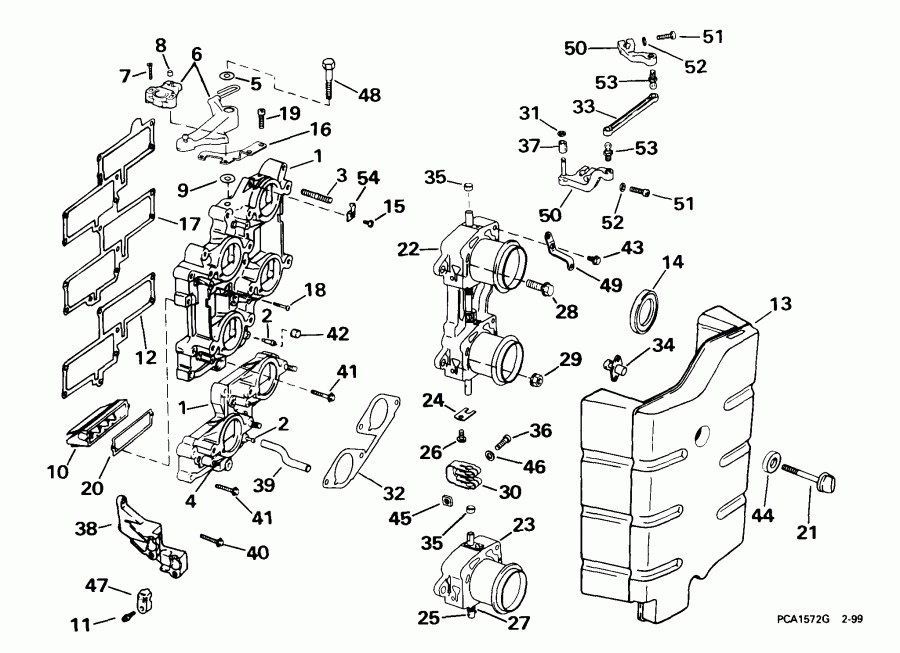 �������� ��������� ����� Evinrude E200FCXEES 1999  - duction System