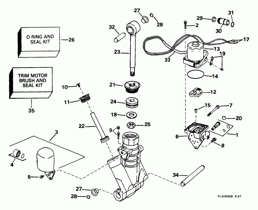 ��������� �������� ����� ������� E200WPXEES 1999  - wer Trim/tilt Hydraulic Assembly / wer Trim / tilt Hydraulic Assembly