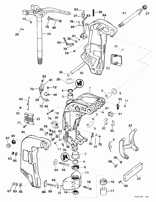  Evinrude E225FPLEEN 1999  - ern & Swivel Bracket