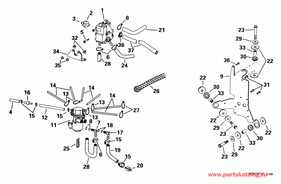 ��������� ��������� EVINRUDE E225FPLEEO 1999  - l Components - l Components