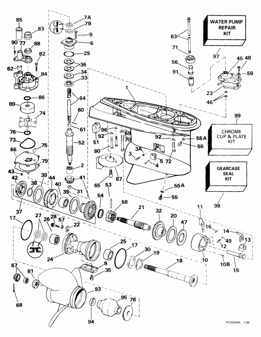 ����� EVINRUDE E225FPXEEO 1999  - Counter-rotation -- Fcx, Fcz Models -  Counter-rotation -- Fcx, Fcz Models