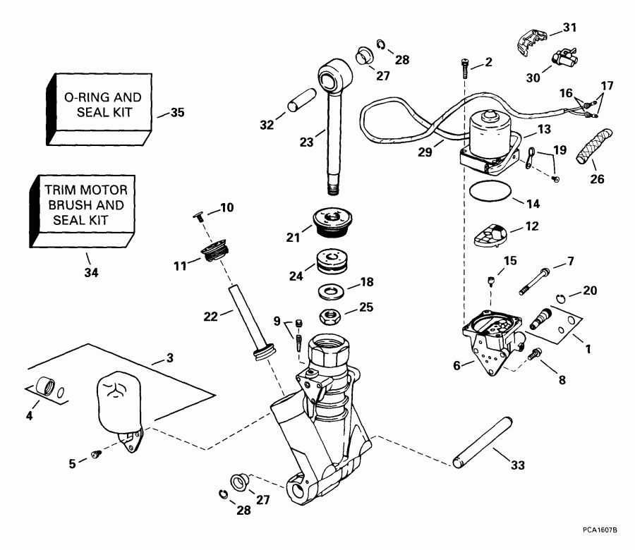 ����� EVINRUDE E225FPZEEN 1999  - wer Trim/tilt Hydraulic Assembly - wer Trim / tilt Hydraulic Assembly