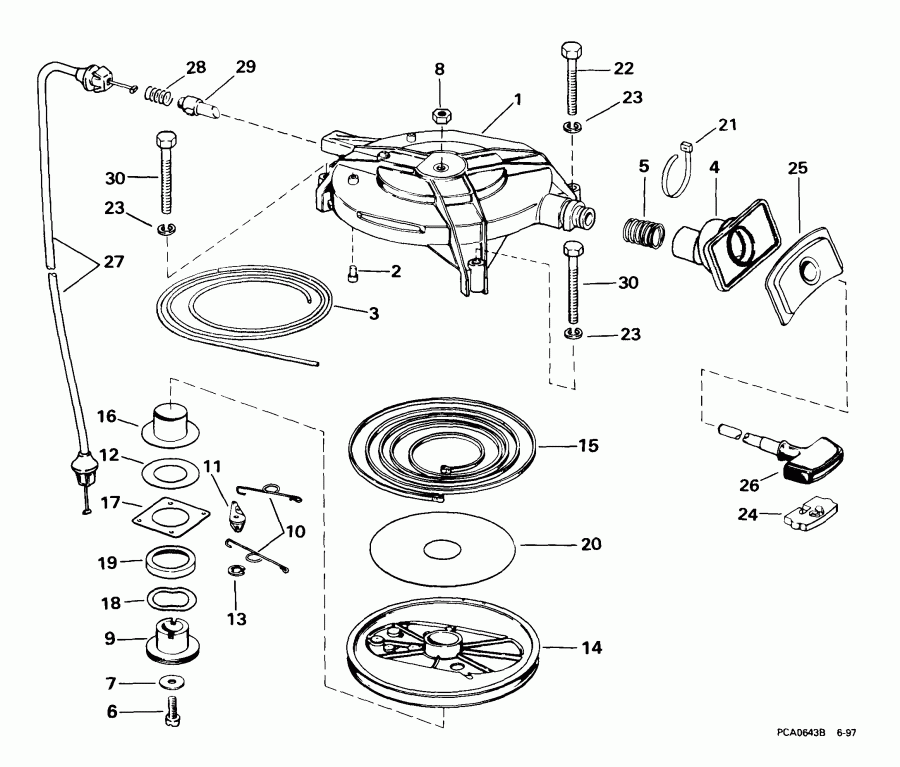   Evinrude E25WREES 1999  - wind  / wind Starter
