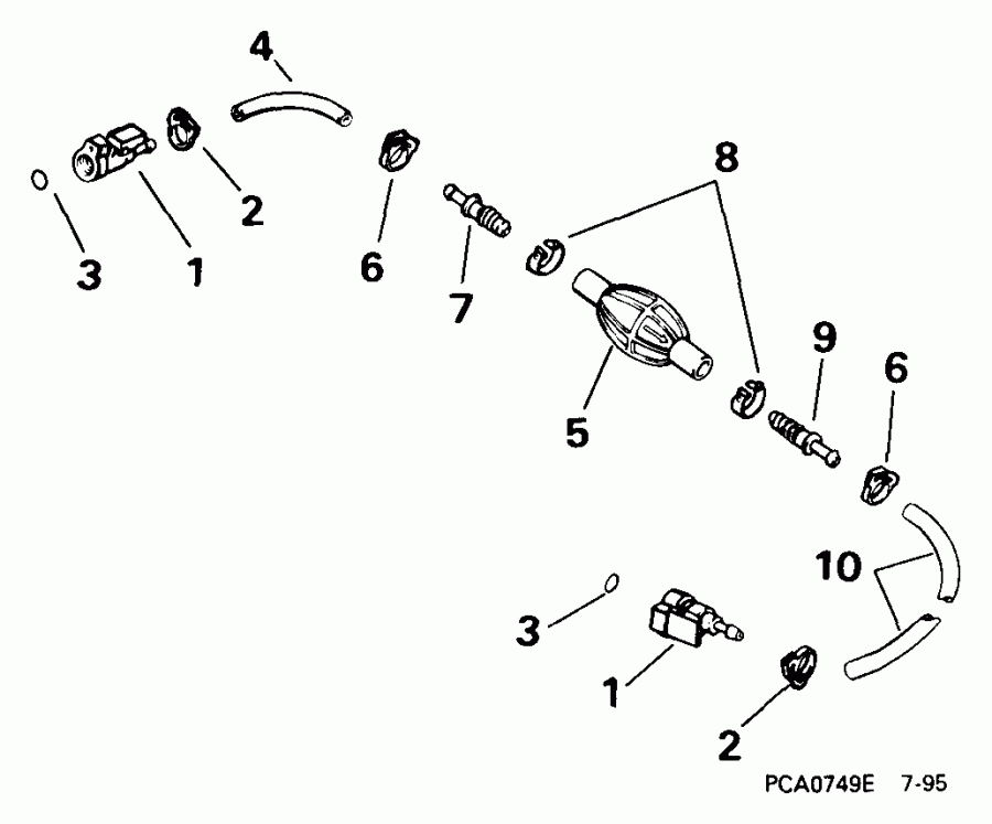 ��������� Evinrude E40WREES 1999  - 5 / 16 ���� I.d. /  5/16 In. I.d.