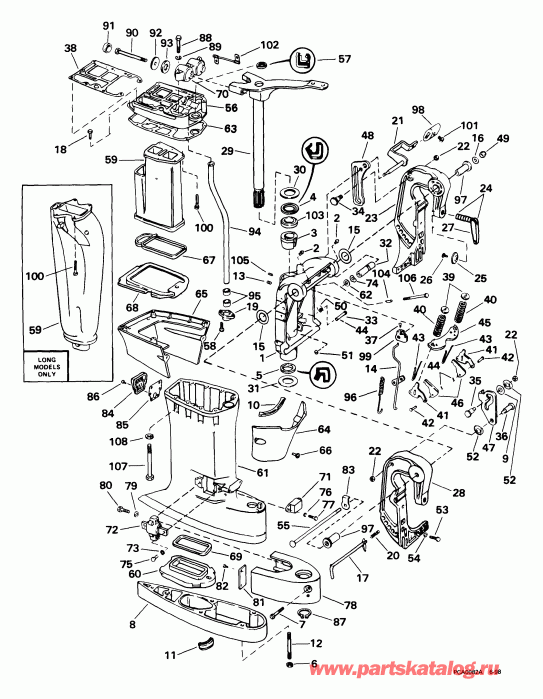 �������� ��������� ����� EVINRUDE E40WRYEES 1999  - dsection