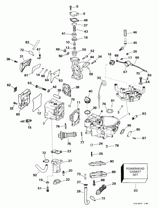 ��������� ����� Evinrude E5RB4EER 1999  - linder & ������ ��������� / linder & Crankcase