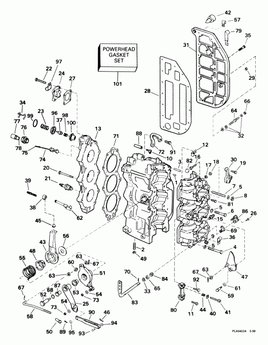 ��������� �������� ����� EVINRUDE E65WELEES 1999  - linder & ������ ���������
