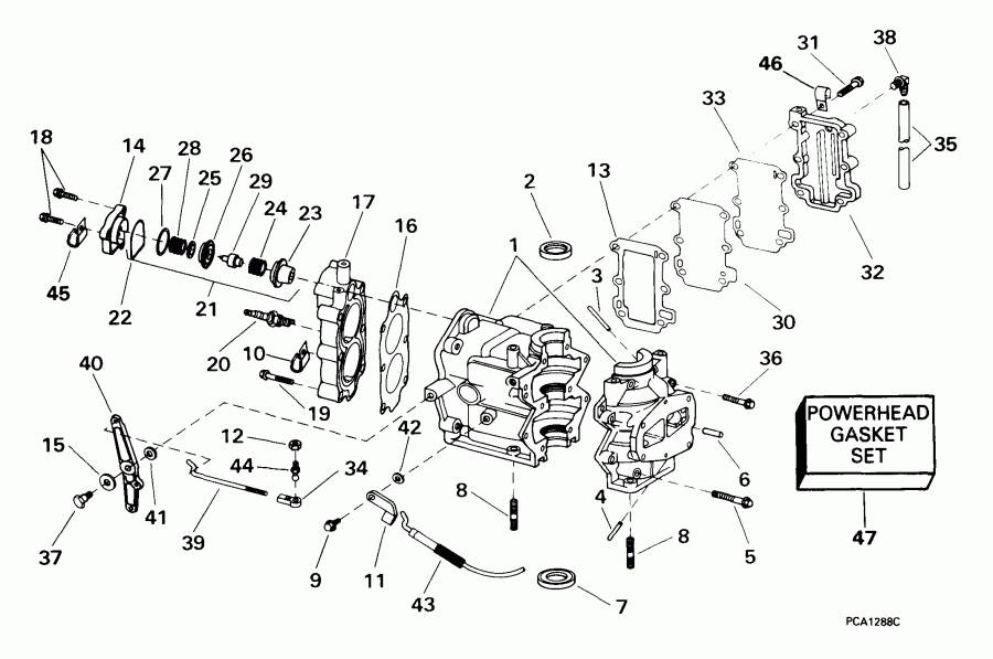 ��������� EVINRUDE E8DREEA 1999  - linder & ������ ��������� - linder & Crankcase