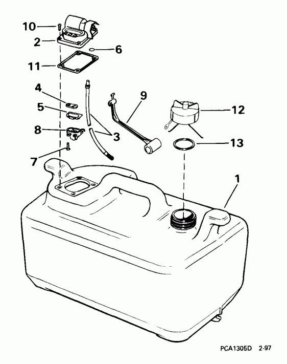 ��������� ��������� EVINRUDE SE25RDEEN 1999  -  6 Gallon - 6 ������