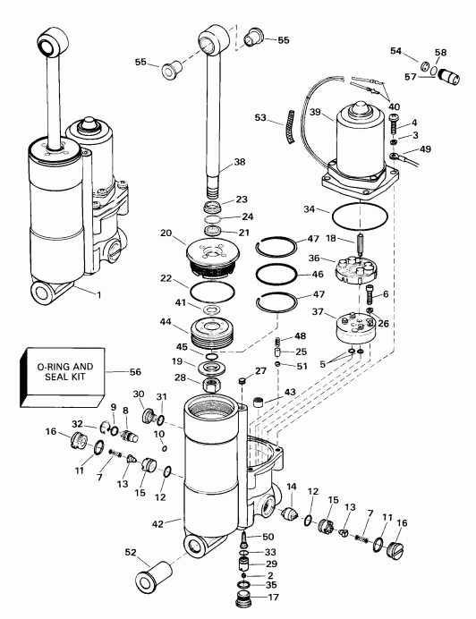 �������� ����� ������� BE35KSSB 3 Cyl, Rope Start, Tiller, 15 I  - wer Trim � Tilt / wer Trim And Tilt