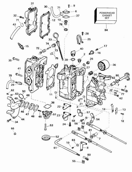 ����� Evinrude E10RL4SSE 4-Stroke, Rope Start, Tiller,   - linder & ������ ��������� / linder & Crankcase